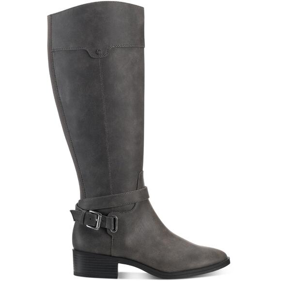 Style & Co Women Knee High Riding Boots Bennon Size US 5.5M Grey Faux Leather - Picture 2 of 3